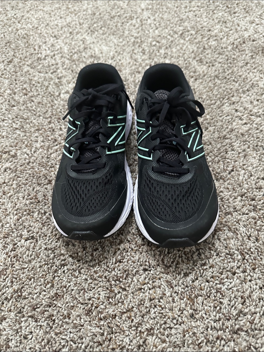 New Balance Black Sneakers with Mint Accents